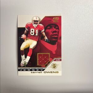 Terrell Owens Authentic Game-Worn Jersey Card 2002 by Pacific